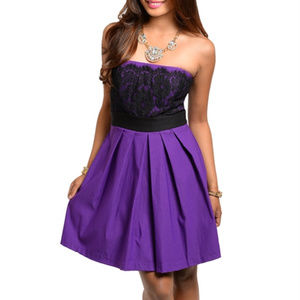 NWT Strapless lace dress